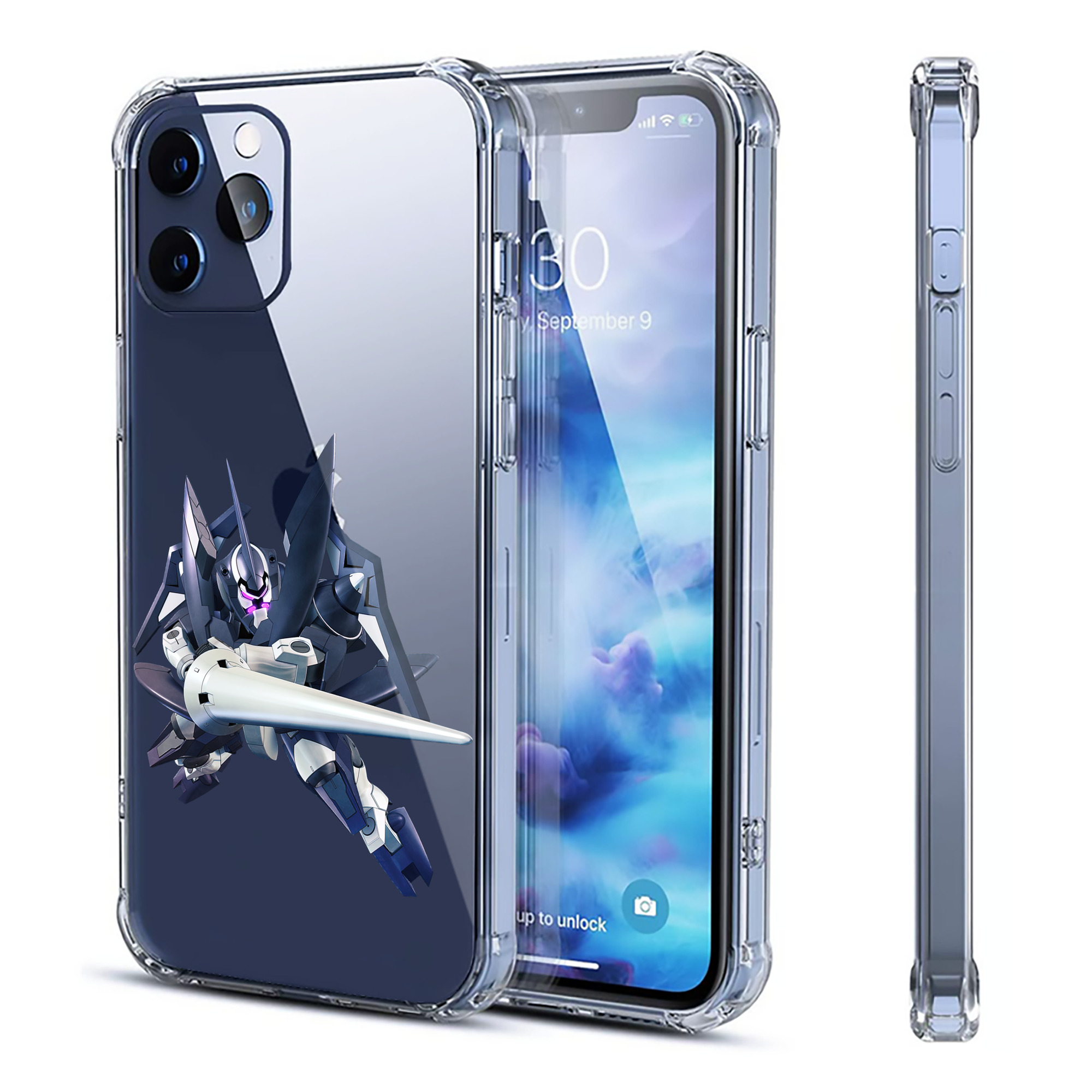 （画像用） 機動戦士ガンダム Mobile Suit Gundam 【iPhone 12シリーズ対応】透明スマホケース（クリアソフトケース）